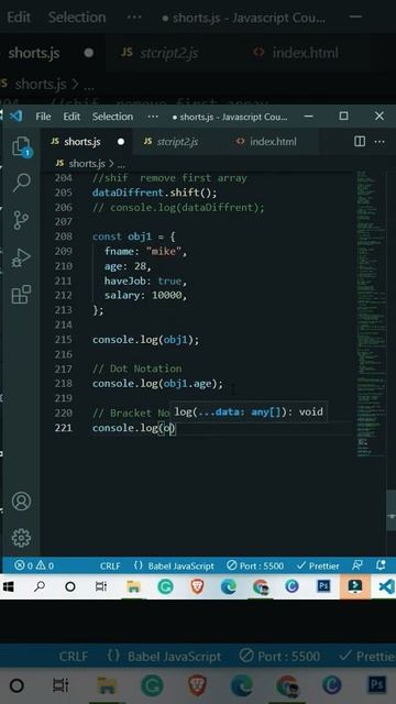 #shorts #Programming dot vs bracket notation in javascript