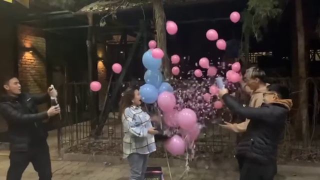 Гендерный шар с гелием 60 см от GenderParty.kg. гендер пати Бишкек. gender Party. gender Reveal