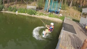 Первый раз на вейкборде :) Wakeboard first time