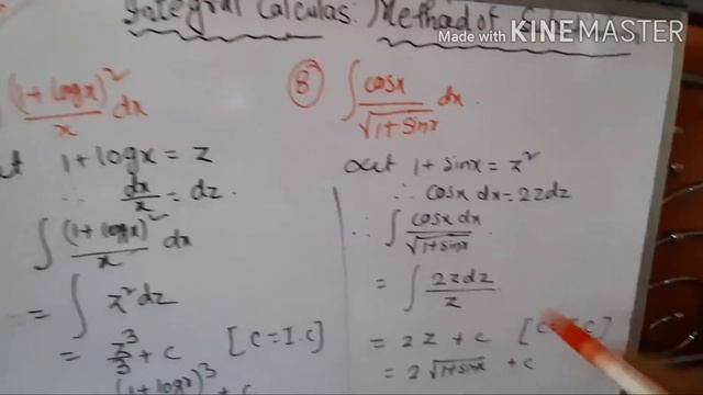 Subject Mathematics Class XII INTEGRAL CALCULAS :- METHOD OF SUBSTITUTION/Part 2