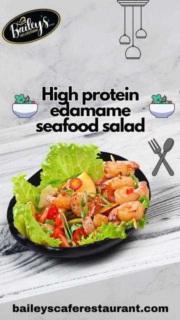 High proteins edamame seafood salad