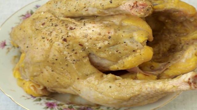 Курица запечённая с картофелем в горчичном соусе