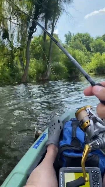 Large mouth bass caught from pelican kayak. смотреть онлайн