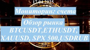 Мониторинг счета! Разбор инструментов BTCUSDT,  ETHUSDT, XAUUSD, SPX 500, USDRUB