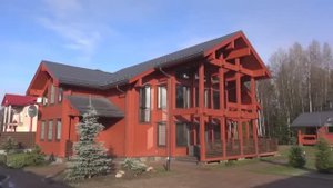 Дом из клееного бруса по проекту M138 в Ольшаниках