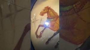 Шкатулка ручная роспись под лаком Федоскино 1988 Зимняя тройка художник Головченков