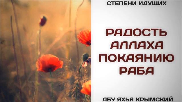 18. Радость Аллаха покаянию раба  Абу Яхья Крымский
