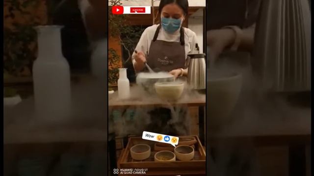 Helado y nitrógeno líquido,ESPERA EL FINAL!! #recetas #cocina #mexico #eua #helado #nitrogen #short