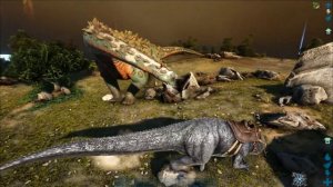 Ark Survival Evolved Гигантозавр против Титанозавр