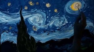 Турецкий художник  рисует на воде картины Ван Гога