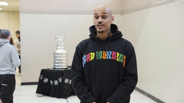 The Stanley Cup Stops By The Shoresy Film Set