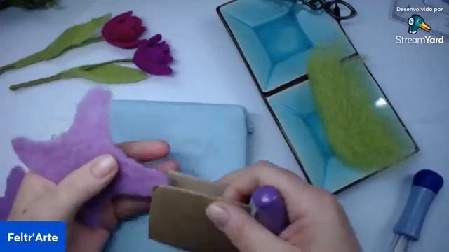 Como criar uma Túlipa de Lã Feltrada com Agulha - Live de Feltragem Gratuita смотреть онлайн