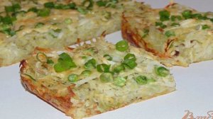 Картофельная запеканка со свежим зеленым горошком