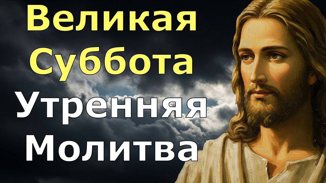 ВЕЛИКАЯ СУББОТА. Искренняя УТРЕННЯЯ МОЛИТВА Иисусу Христу.СЛУШАТЬ!
