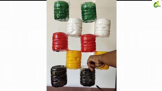 Plants Growing In Hanging Plastic Bottles/Hanging Garden Ideas For Home/Tower Garden/ORGANIC GARDEN