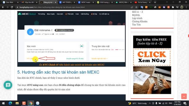 ĐĂNG KÝ TÀI KHOẢN SÀN MEXC : BẢO MẬT & XÁC MINH KYC смотреть онлайн