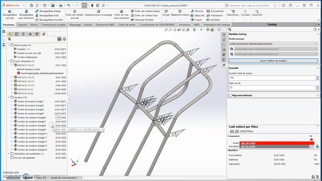 Solidworks - Introduction - Outils Costing - Mécano soudé