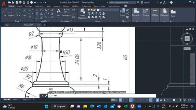 EJERCICIO No. 47 EN 2D DE UNA PIEZA DE AJEDREZ (PEÓN) UTILIZANDO AUTOCAD 2021 смотреть онлайн