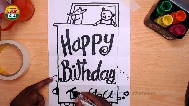 Hide and seek art 63 | How to Draw Happy birthday greeting card Cartoon characters art work смотреть онлайн