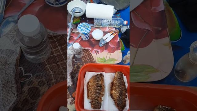 Карась жареный в казане.