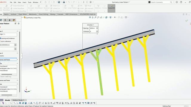 Symmetric Linear Pattern - Solidworks 2024 Updated