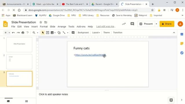 Convert PowerPoint to Google Slides to show video to class in Google Meeting