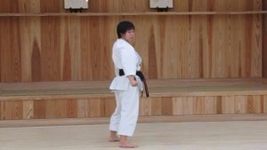 Okamoto-sensei demonstrates kata Jitte