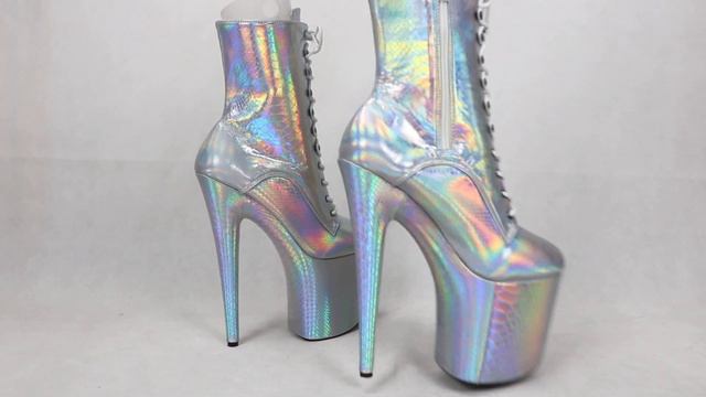 Sorbern Laser Silver Snake Women Boots For Pole Dance High Heels 6 7 8 9