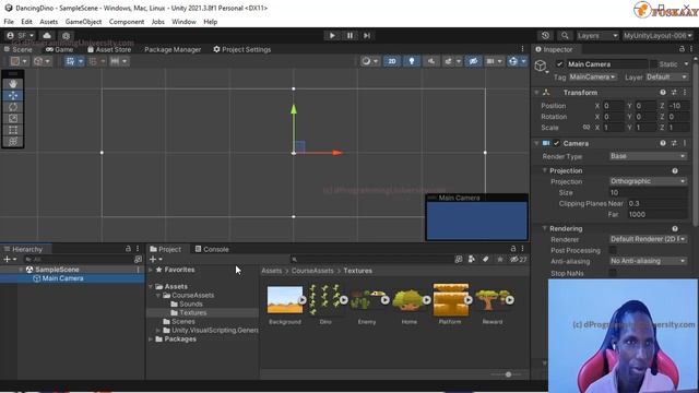 How To  Setup Game Scene And Main Camera In UNITY -FREE Web3 GameFi Development 101 Course Ep21