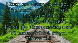 Вид из окна поезда.Красноярский край.Поезд 081И.Едем до Новосибирска.16 июня 2024 года.Часть 34.
