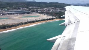 Вылет с аэропорта Пхукета, вид на остров сверху