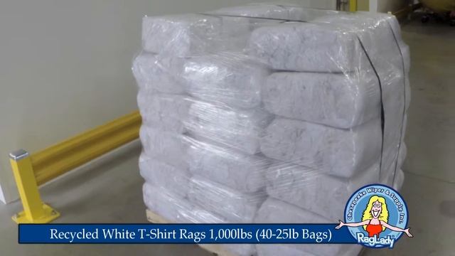 Recycled White T-Shirt Rags 1000lbs (40-25lb Bags) смотреть онлайн