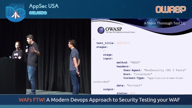 WAFs FTW! A modern devops approach to security testing your WAF - AppSecUSA 2017