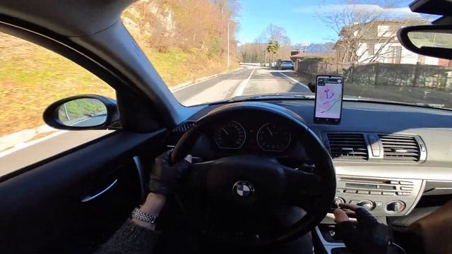 BMW 130i E87 N52B30 engine - POV of great driving fun on mountain roads (Pt.2) смотреть онлайн