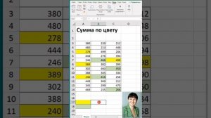СУММА ПО ЦВЕТУ ЯЧЕЕК В EXCEL