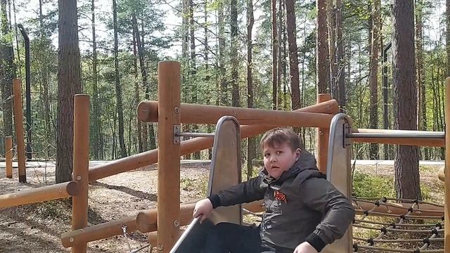Детская площадка в лесу. Классно сделано.
