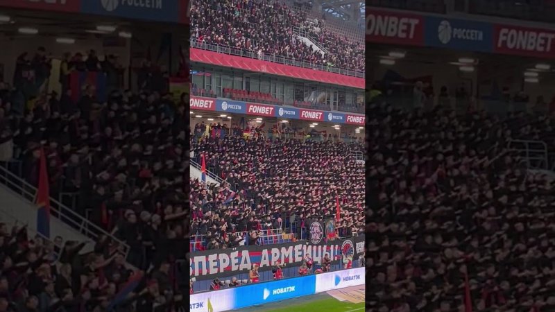 ЦСКА - Балтика, «Звучит наш гимн - ЦСКА непобедим! », фанатская трибуна 16 апреля 2024 г.