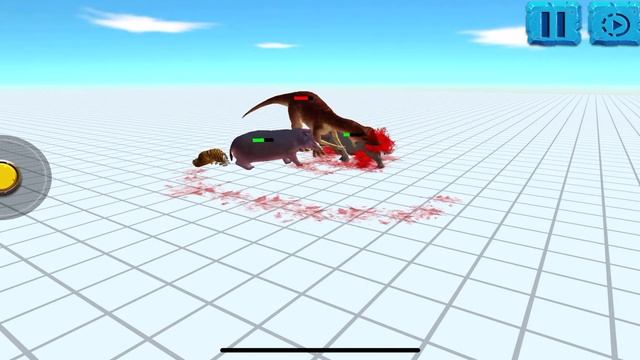 Allosaurus vs hippo+rhino and tiger смотреть онлайн