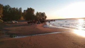 Пляж в Жигулёвске. Закат на Волге.