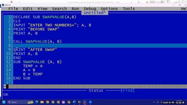 Computer Science Class 10: Qbasic SUB Procedure Confusion Day 3
