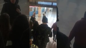 Москва. Переход метро Печатники с БКЛ на метро Печатники салатоаая линия
