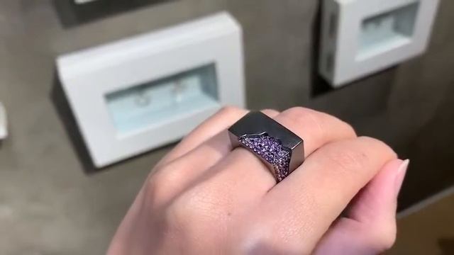 K104039 German Kabirski silver ring with amethyst