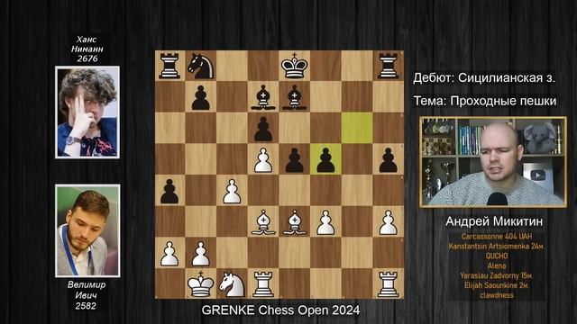 Ханс Ниманн выносит 🏆 GRENKE Chess Open 2024! Велимир Ивич  - Ханс Ниманн  ♟ Шахматы