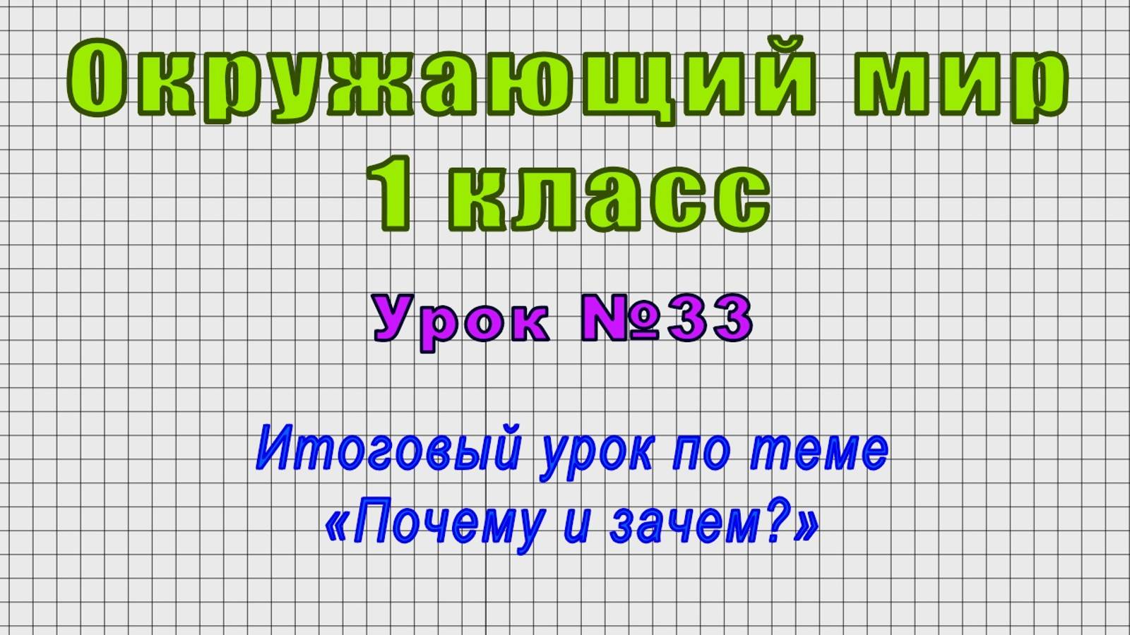 Окружающий мир 1 класс (Урок№33 - Итоговый урок по теме «Почему и зачем?»)