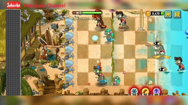 PvZ 2 Adventure Big Wave Beach Day 24 смотреть онлайн