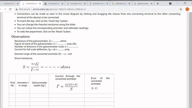 To convert a galvanometer into an ammeter | Conversion of Galvanometer to Ammeter
