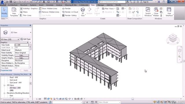 Revit Structure 2015 Tutorial | Viewing The 3D Model смотреть онлайн