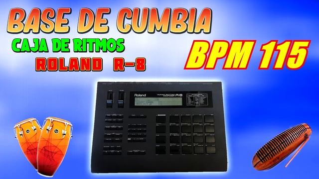 BASE DE CUMBIA caja de ritmos ROLAND R8  BPM 115 para improvisar смотреть онлайн