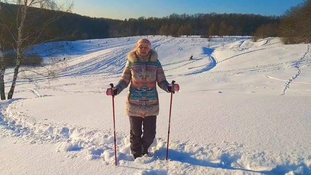 Скандинавская ходьба. Подъём в горку. смотреть онлайн