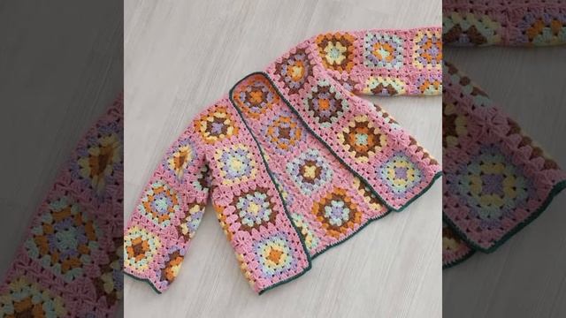 Crochet cardigan for kids,granny square Kids cardigan, crochet cardigan with hoddie смотреть онлайн